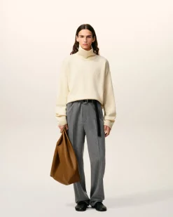 Pull Blanc Col Cheminée Ami De Coeur En Laine