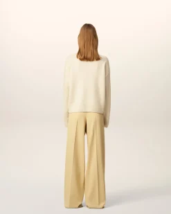 Pull Blanc Col Cheminée Ami De Coeur En Laine