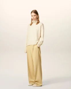 Pull Blanc Col Cheminée Ami De Coeur En Laine