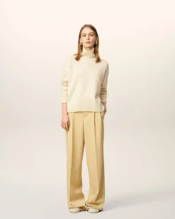 Pull Blanc Col Cheminée Ami De Coeur En Laine