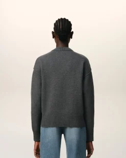 Pull Gris Ami de Coeur En Laine