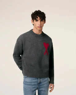 Pull Gris Ami de Coeur En Laine