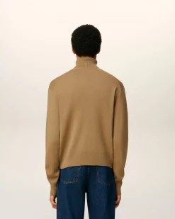 Pull Marron Col Roulé Ami De Coeur En Laine