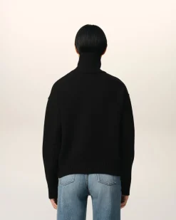Pull Noir Ami de Coeur En Laine