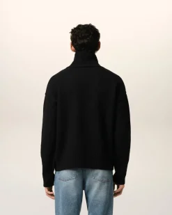 Pull Noir Ami de Coeur En Laine