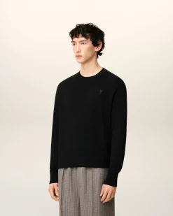 Pull Noir Col Rond Ami De Coeur En Laine