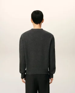 Pull Noir Col Rond Ami De Coeur En Cachemire