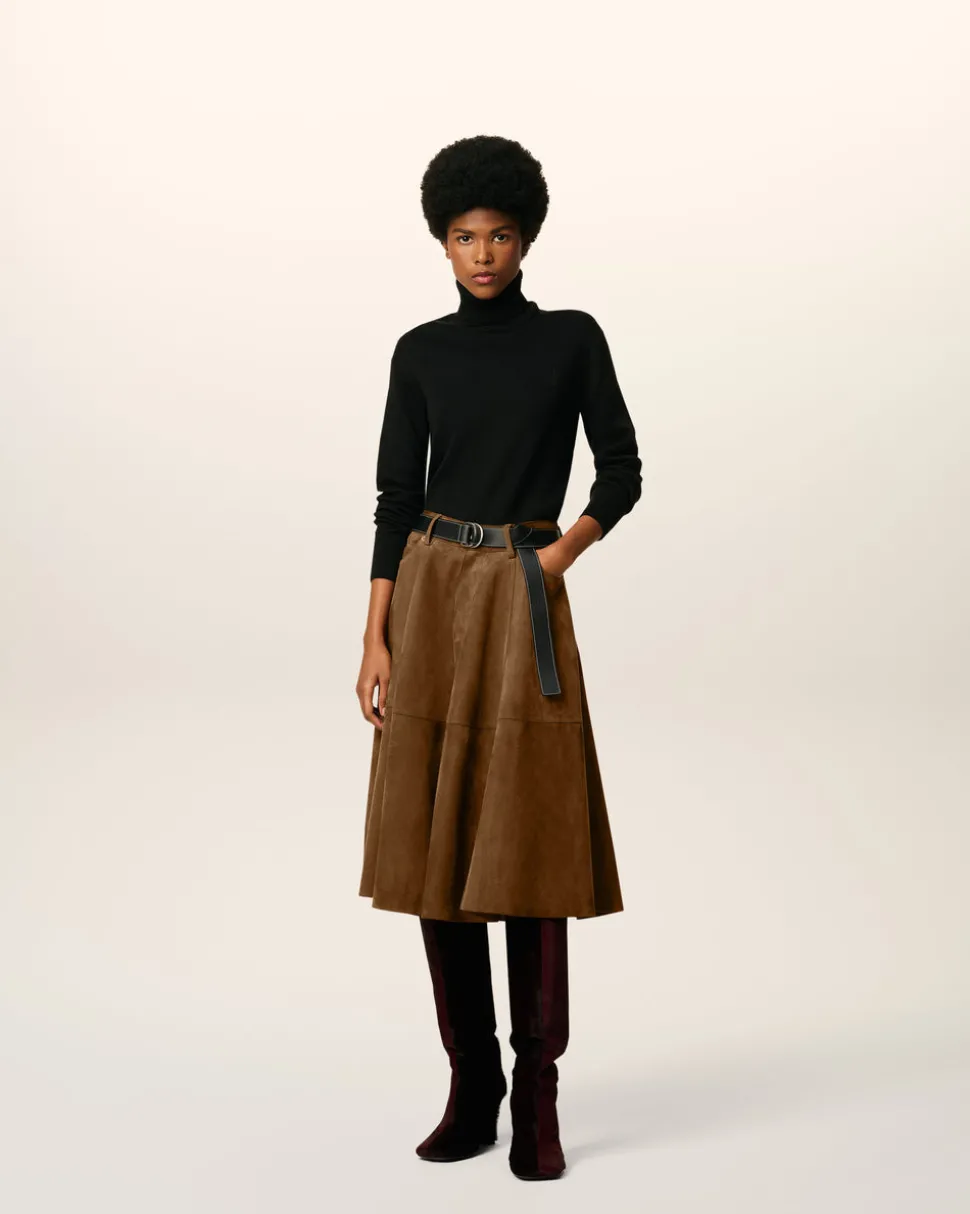 Pull Noir Col Roulé Ami De Coeur En Laine