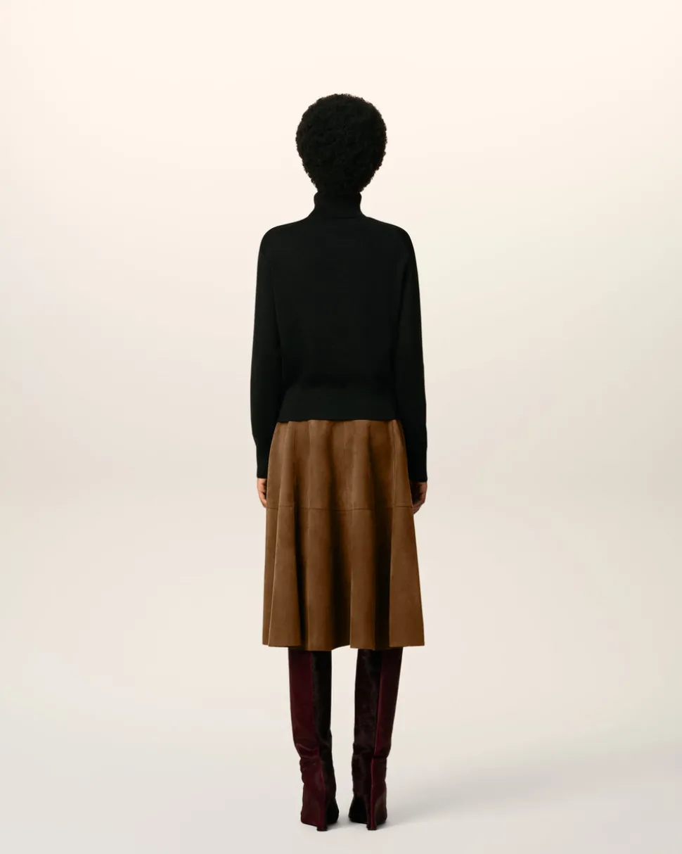 Pull Noir Col Roulé Ami De Coeur En Laine