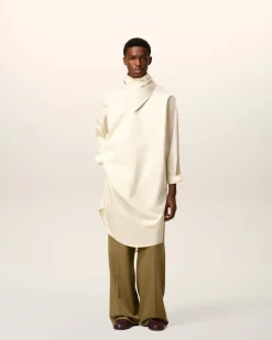 Robe Blanche Midi Bandana En Coton