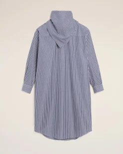 Robe Bleue Midi Bandana En Coton