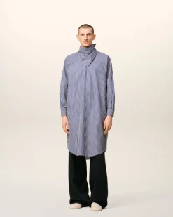 Robe Bleue Midi Bandana En Coton