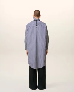 Robe Bleue Midi Bandana En Coton