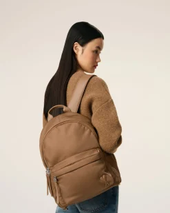 Sac A Dos Marron Marcel En Nylon Ouatiné