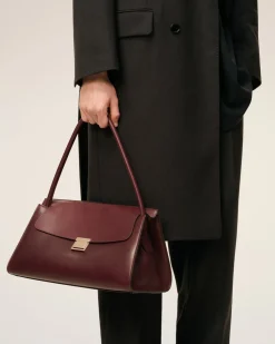 Sac Bordeaux Mimi En Cuir Lisse