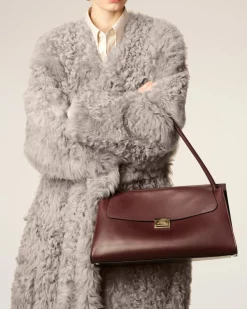 Sac Bordeaux Mimi En Cuir Lisse