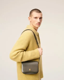 Sac Gris Paris Paris En Cuir Glacé