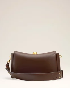 Sac Marron Carrousel Moyen En Cuir Lisse