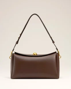 Sac Marron Carrousel Moyen En Cuir Lisse