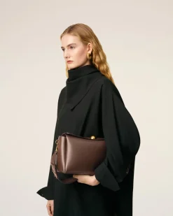 Sac Marron Carrousel Moyen En Cuir Lisse