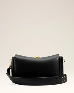 Sac Noir Carrousel Moyen En Cuir Lisse