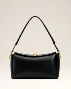 Sac Noir Carrousel Moyen En Cuir Lisse