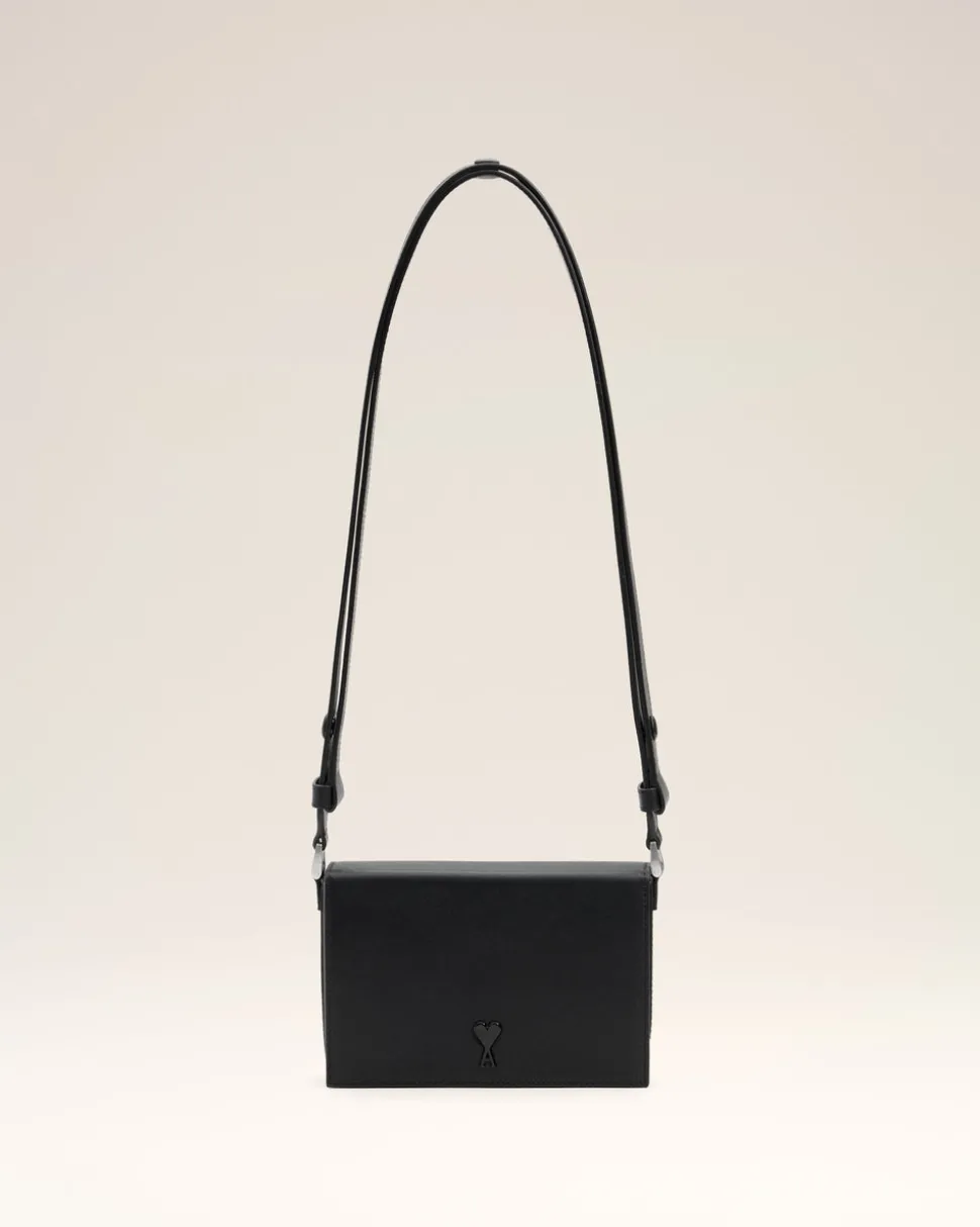 Sac Noir Lunch Box Ami De Coeur En Cuir Lisse