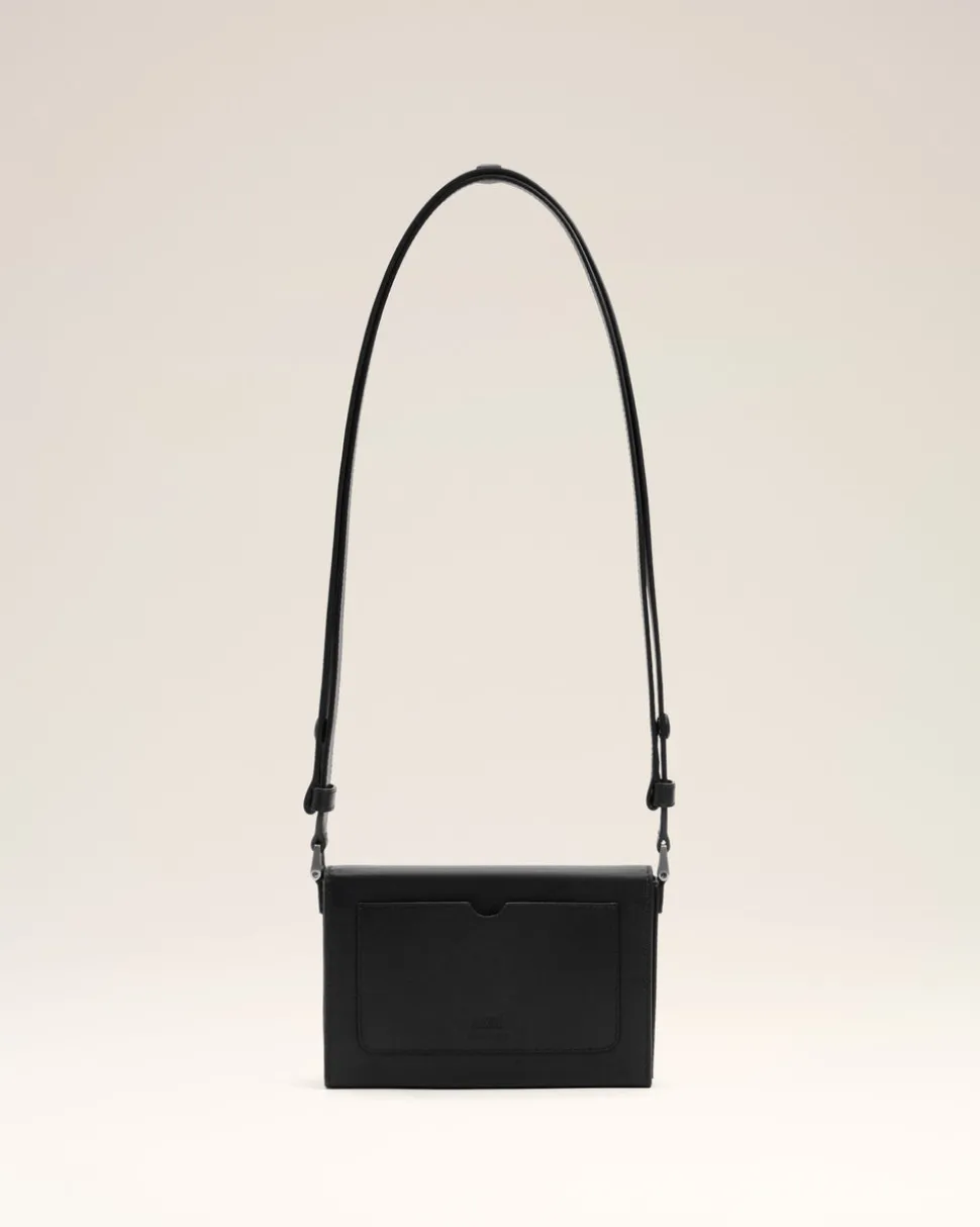 Sac Noir Lunch Box Ami De Coeur En Cuir Lisse