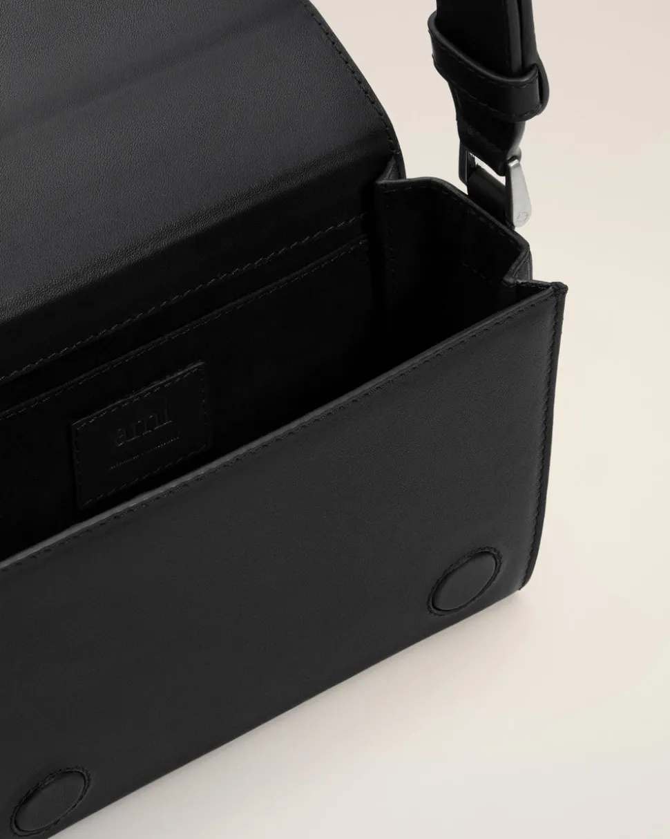Sac Noir Lunch Box Ami De Coeur En Cuir Lisse