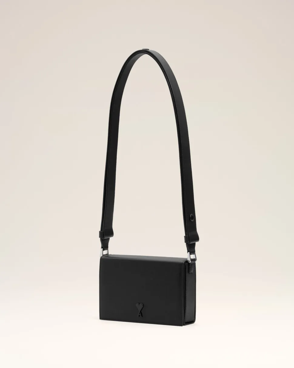 Sac Noir Lunch Box Ami De Coeur En Cuir Lisse