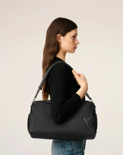 Sac Noir Marcel Large En Nylon Ouatiné