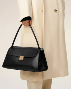 Sac Noir Mimi En Cuir Lisse
