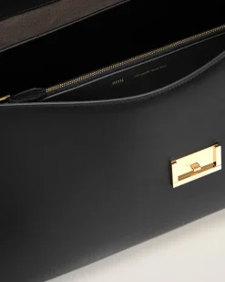 Sac Noir Mimi En Cuir Lisse