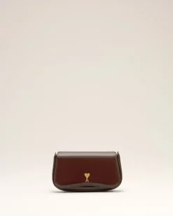 Sac Porté Croisé Bordeaux Paris Paris Petit En Cuir Glacé