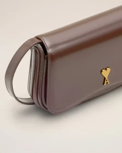 Sac Porté Croisé Bordeaux Paris Paris Petit En Cuir Glacé