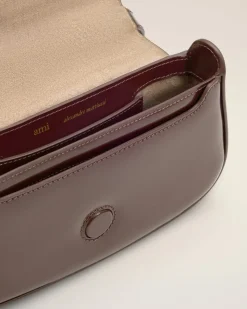 Sac Porté Croisé Bordeaux Paris Paris Petit En Cuir Glacé