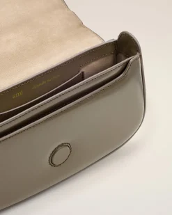 Sac Porté Croisé Gris Paris Paris Petit En Cuir Glacé