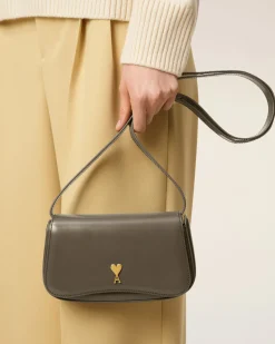 Sac Porté Croisé Gris Paris Paris Petit En Cuir Glacé