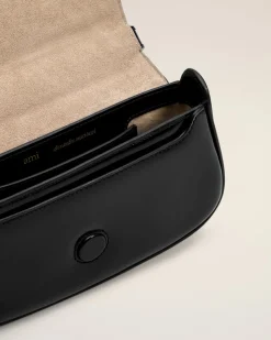 Sac Porté Croisé Noir Paris Paris Petit En Cuir Glacé