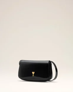 Sac Porté Croisé Noir Paris Paris Petit En Cuir Glacé