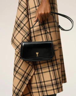 Sac Porté Croisé Noir Paris Paris Petit En Cuir Glacé