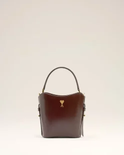 Sac Seau Bordeaux Mini Paris Paris En Cuir Glacé