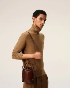 Sac Seau Bordeaux Mini Paris Paris En Cuir Glacé