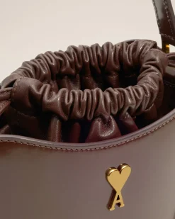 Sac Seau Bordeaux Mini Paris Paris En Cuir Glacé