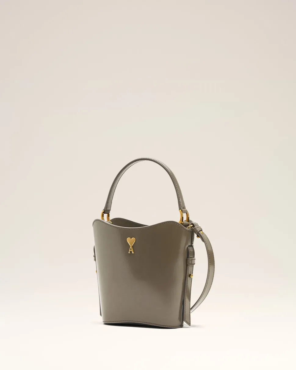 Sac Seau Gris Mini Paris Paris En Cuir Glacé