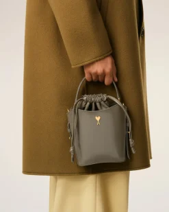 Sac Seau Gris Mini Paris Paris En Cuir Glacé