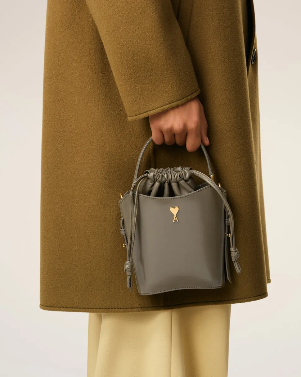 Sac Seau Gris Mini Paris Paris En Cuir Glacé