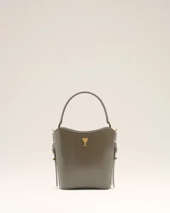 Sac Seau Gris Mini Paris Paris En Cuir Glacé