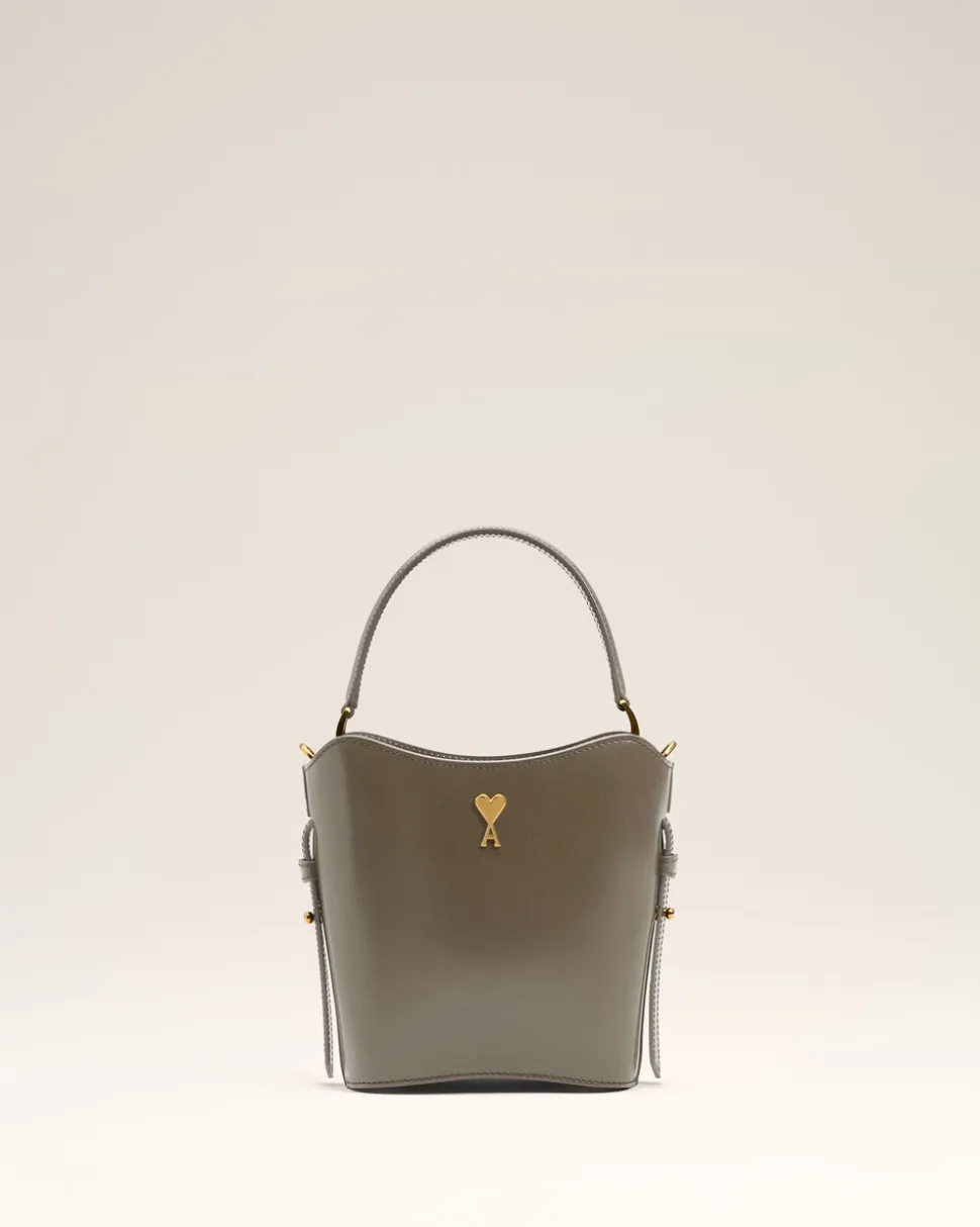 Sac Seau Gris Mini Paris Paris En Cuir Glacé