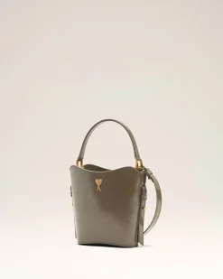 Sac Seau Gris Mini Paris Paris En Cuir Glacé